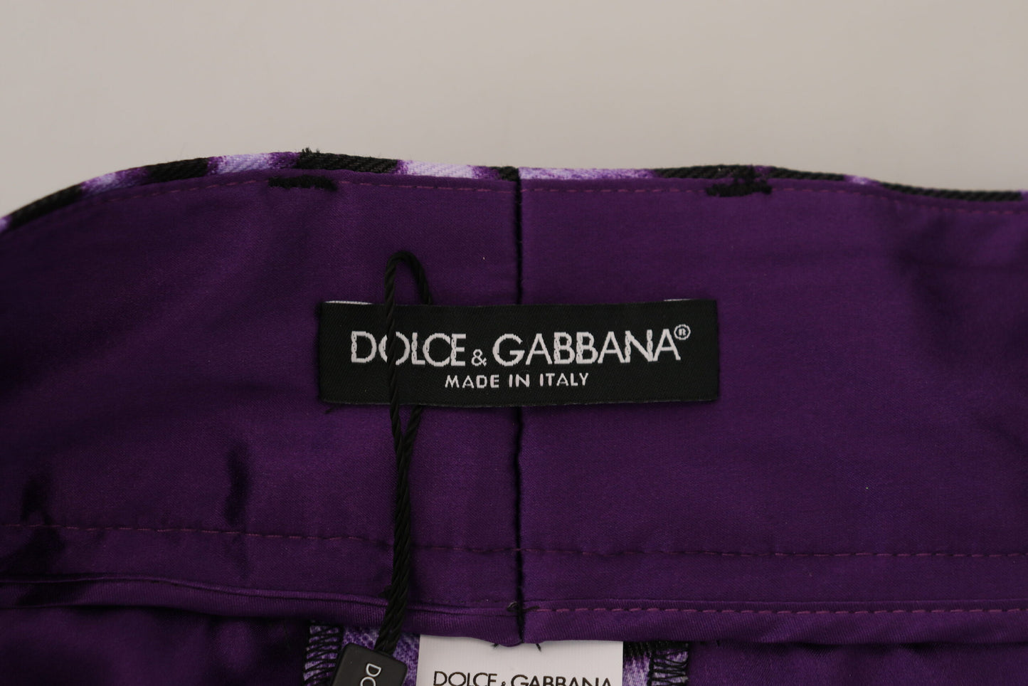 Dolce &amp; Gabbana Tyylikkäät suorat violetit housut korkealla vyötäröllä