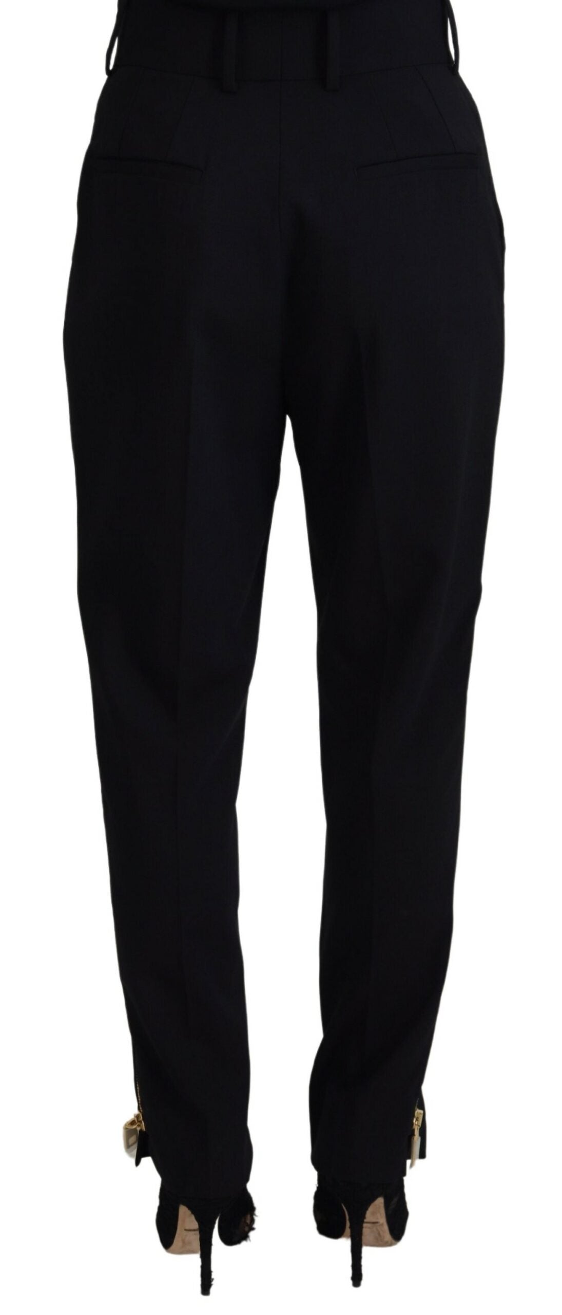 Dolce &amp; Gabbana Elegant tapered wool trousers with high waist