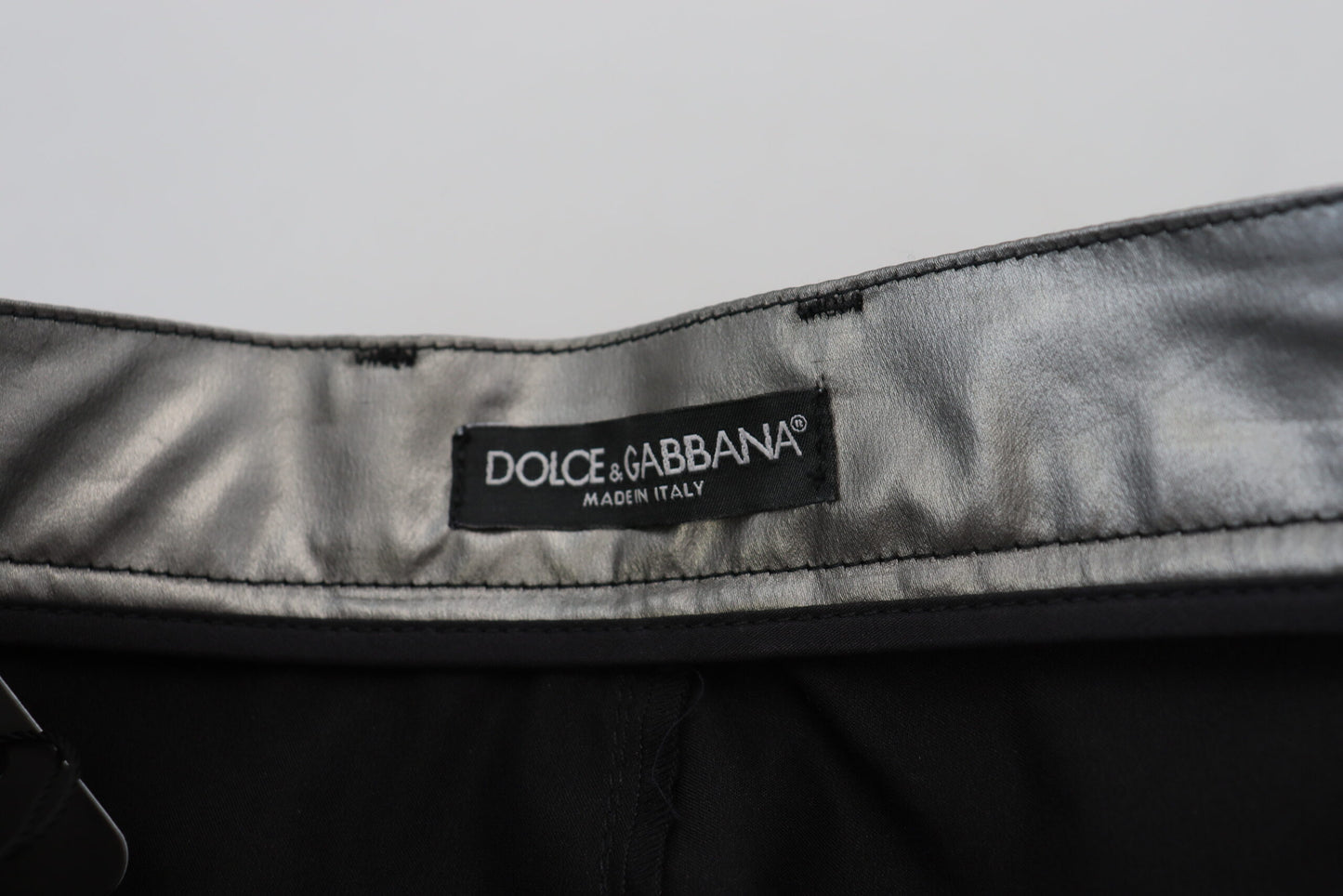 Dolce & Gabbana Elegante Skinny-Hose mit hoher Taille in Silber