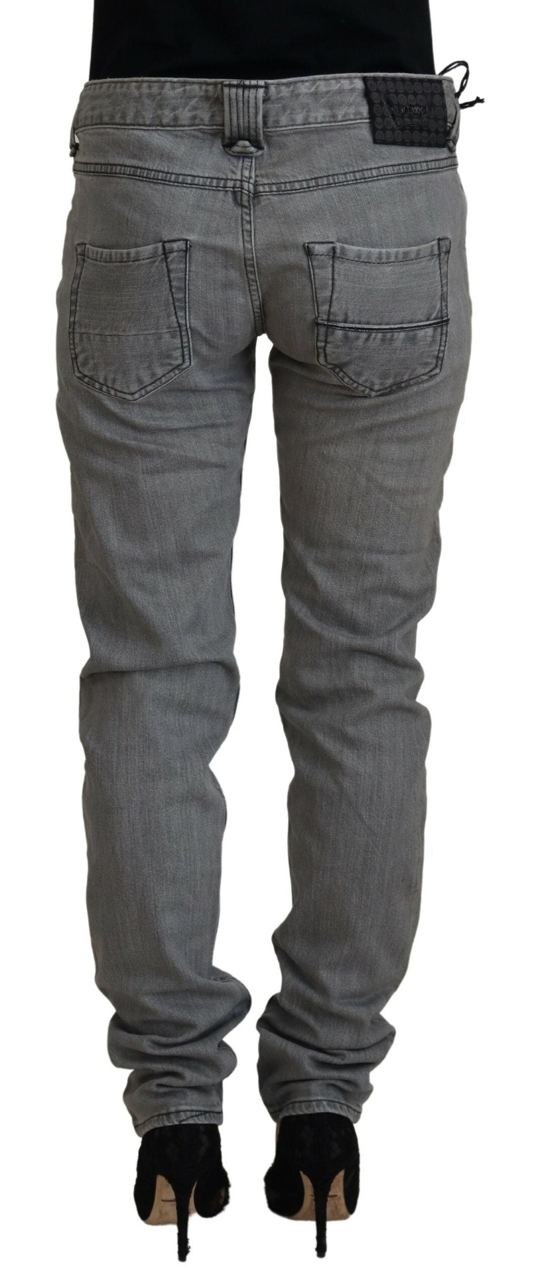 Care Label Chic grey skinny jeans with low waist