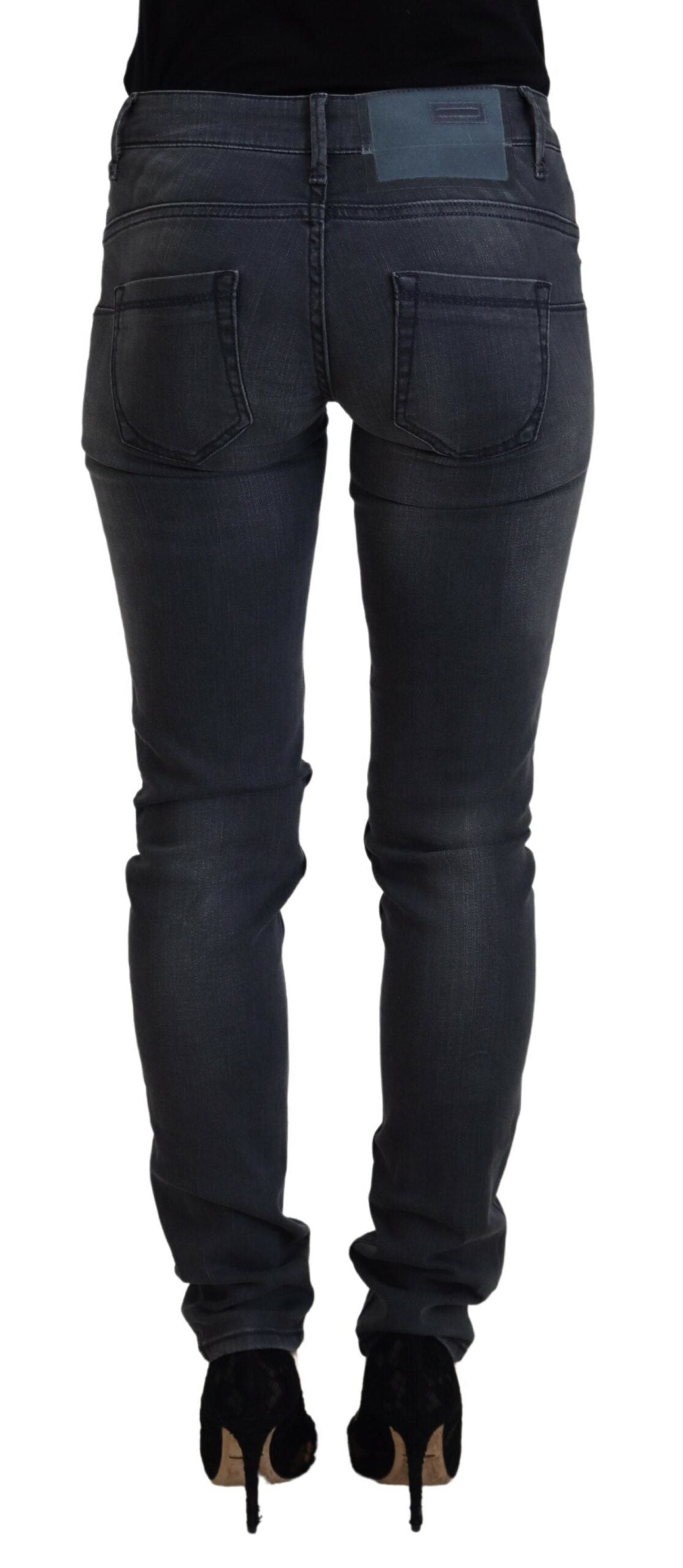 Acht Schicke graue Skinny-Jeans mit niedriger Taille