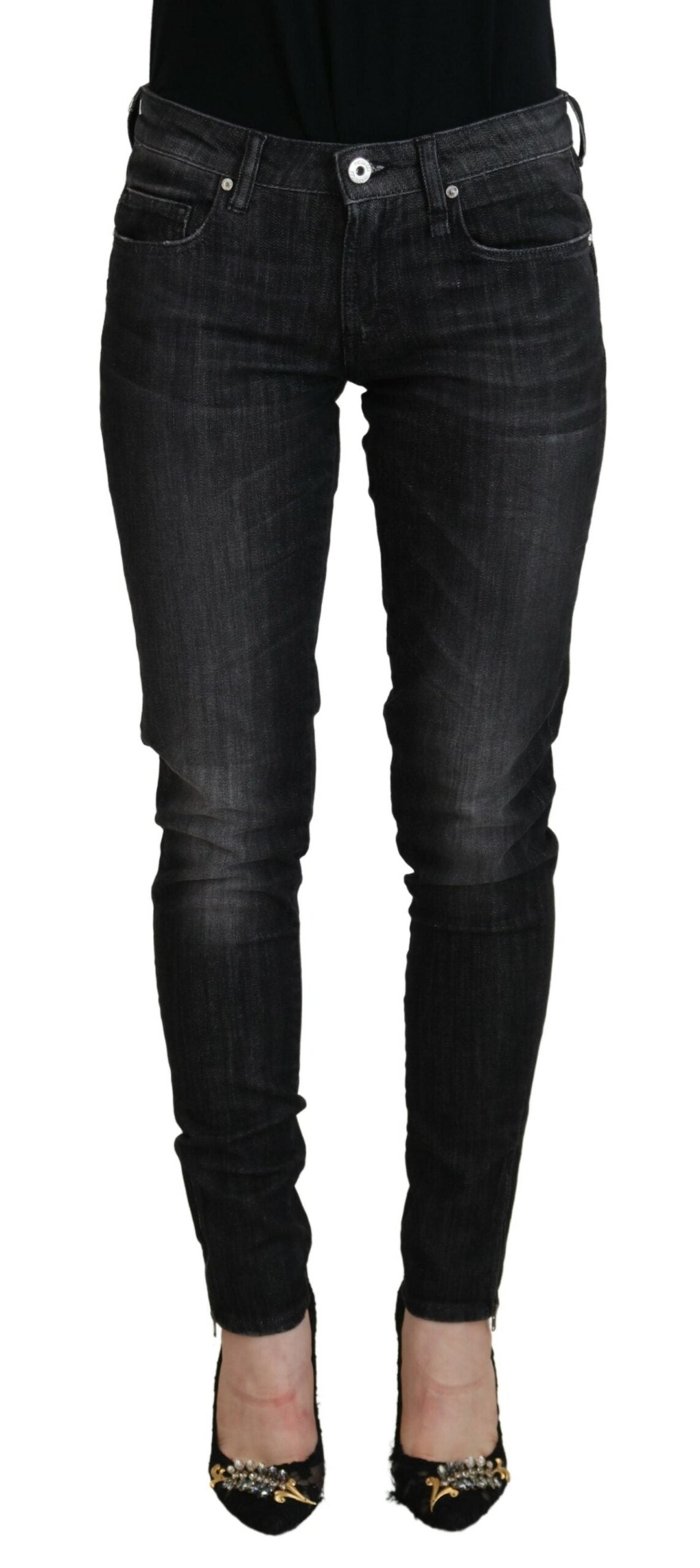 Fiorucci Chic black skinny jeans with low waist