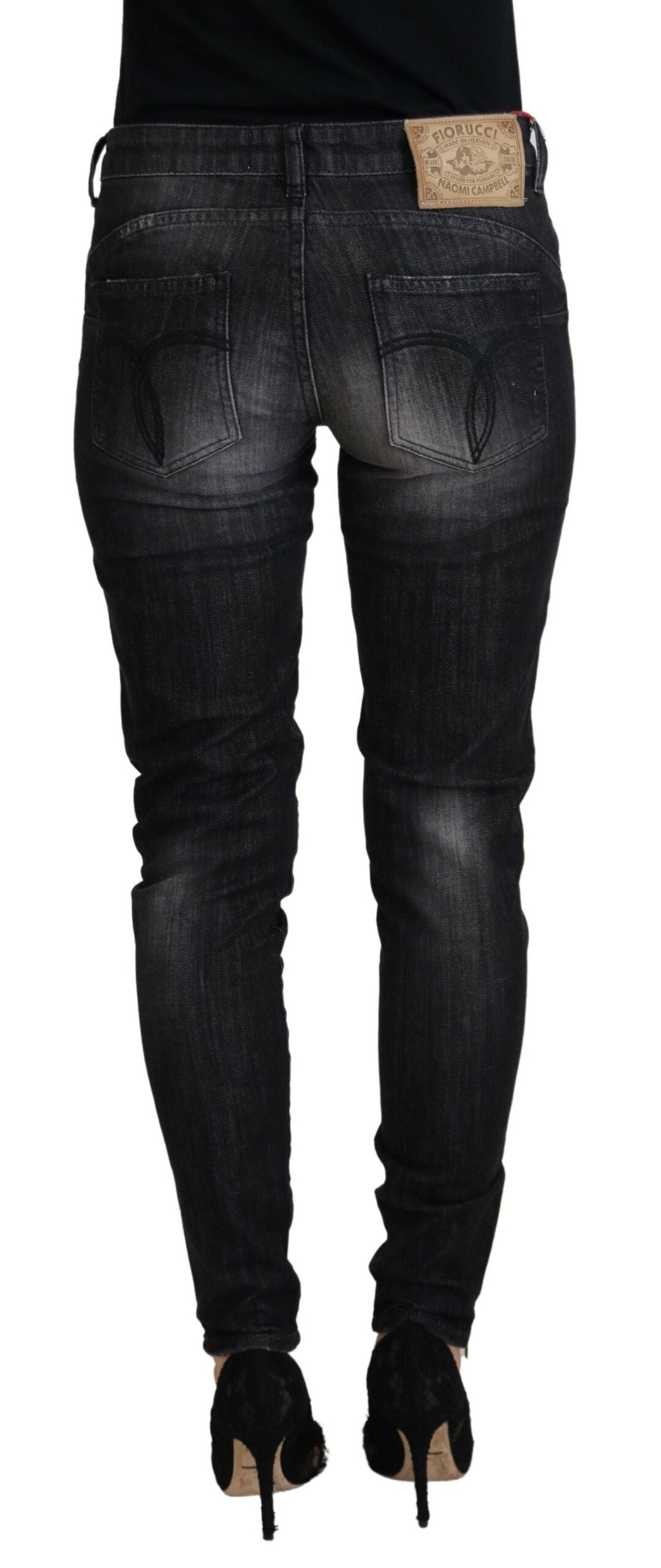 Fiorucci Chic black skinny jeans with low waist