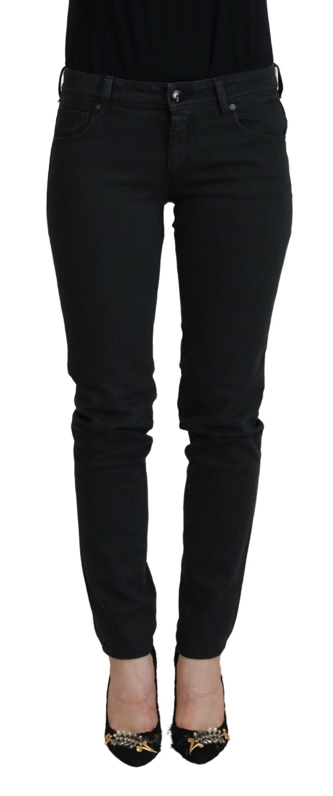 Ermanno Scervino Schicke schwarze Skinny Jeans mit niedriger Taille