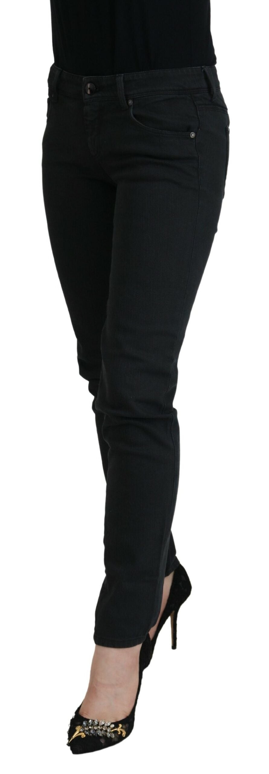 Ermanno Scervino Schicke schwarze Skinny Jeans mit niedriger Taille