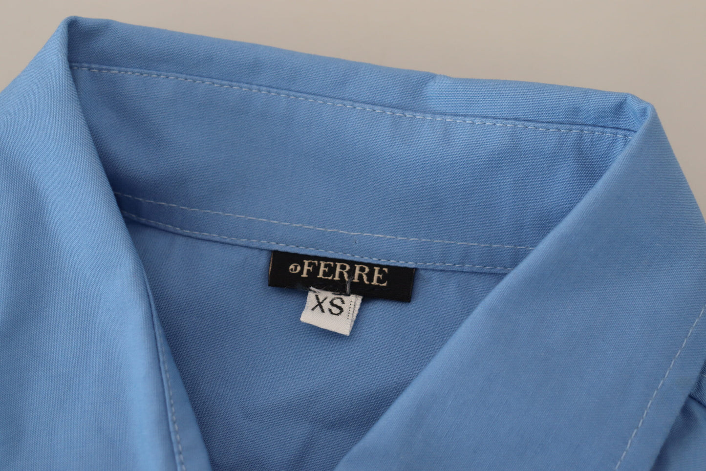 Ferre Elegantes langärmeliges Poloshirt aus blauer Baumwolle