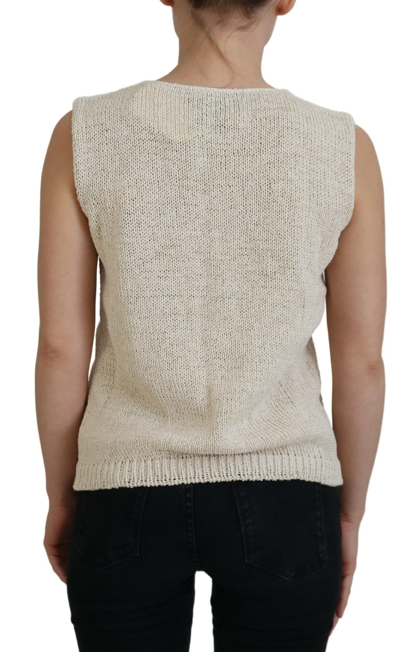 PINK MEMORIES Chic beige sleeveless tank top