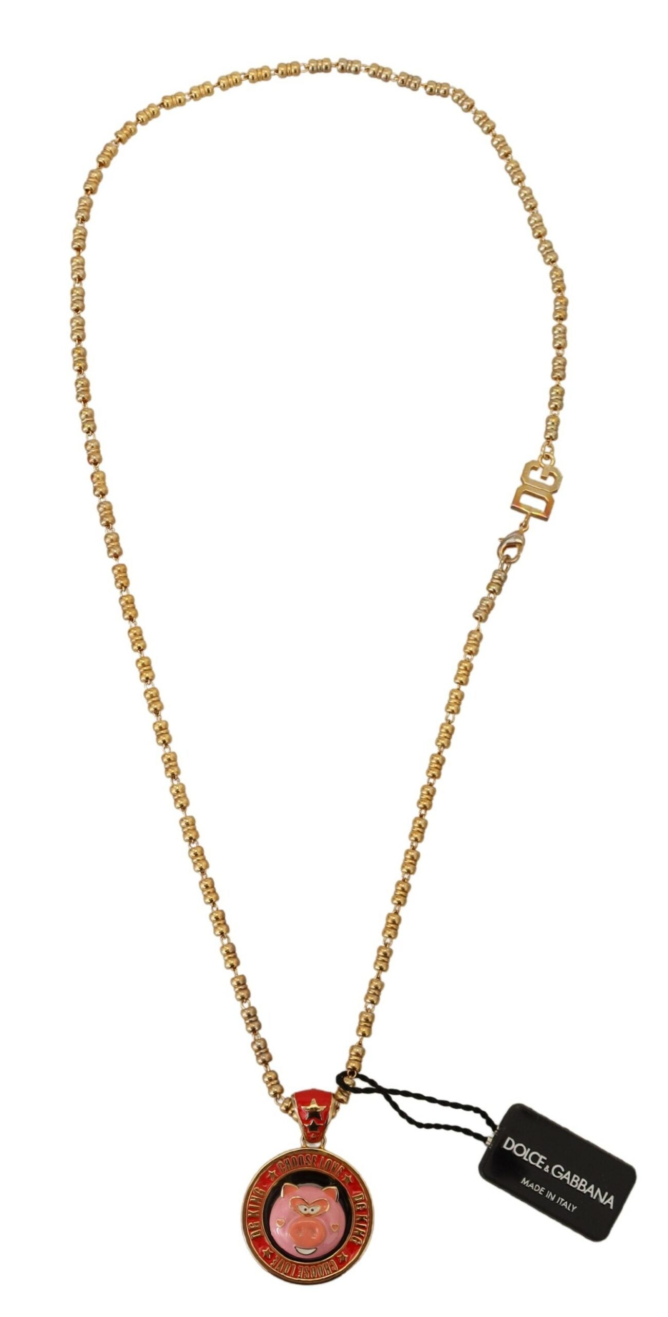 Dolce &amp; Gabbana Elegant Gold Charm Chain Kaulakoru