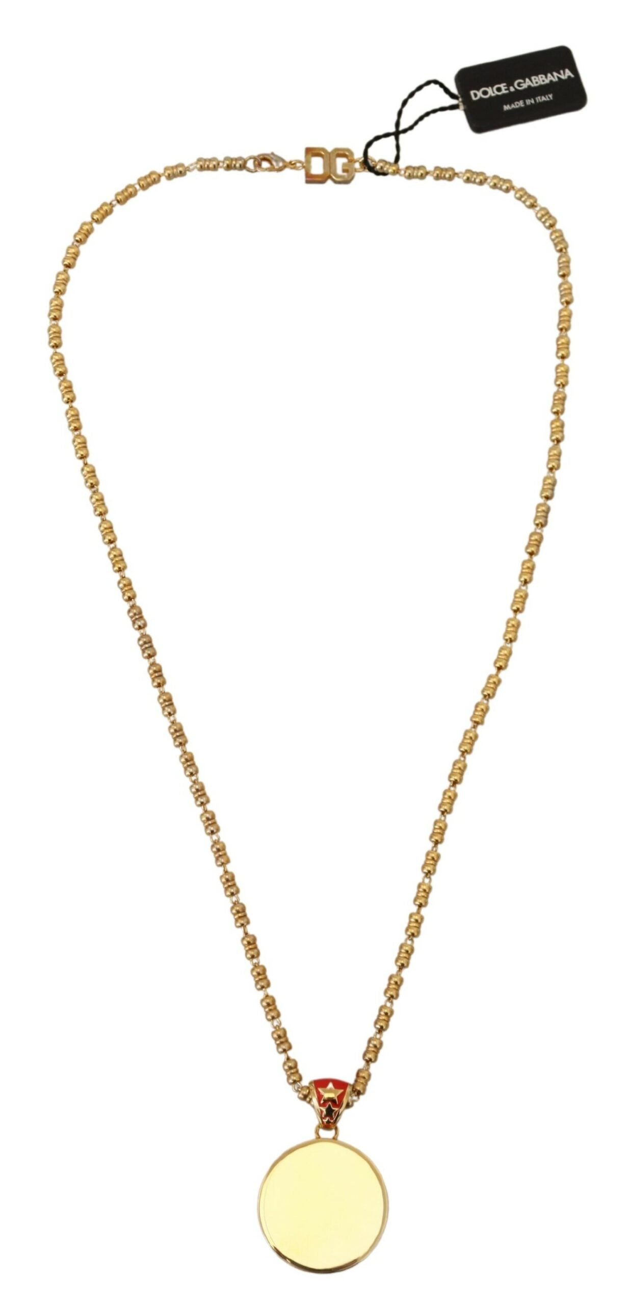 Dolce &amp; Gabbana Elegant Gold Charm Chain Kaulakoru