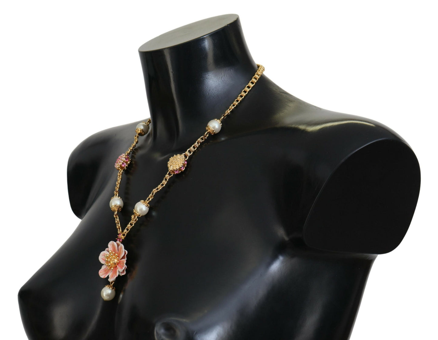 Dolce &amp; Gabbana Elegant floral statement charm necklace