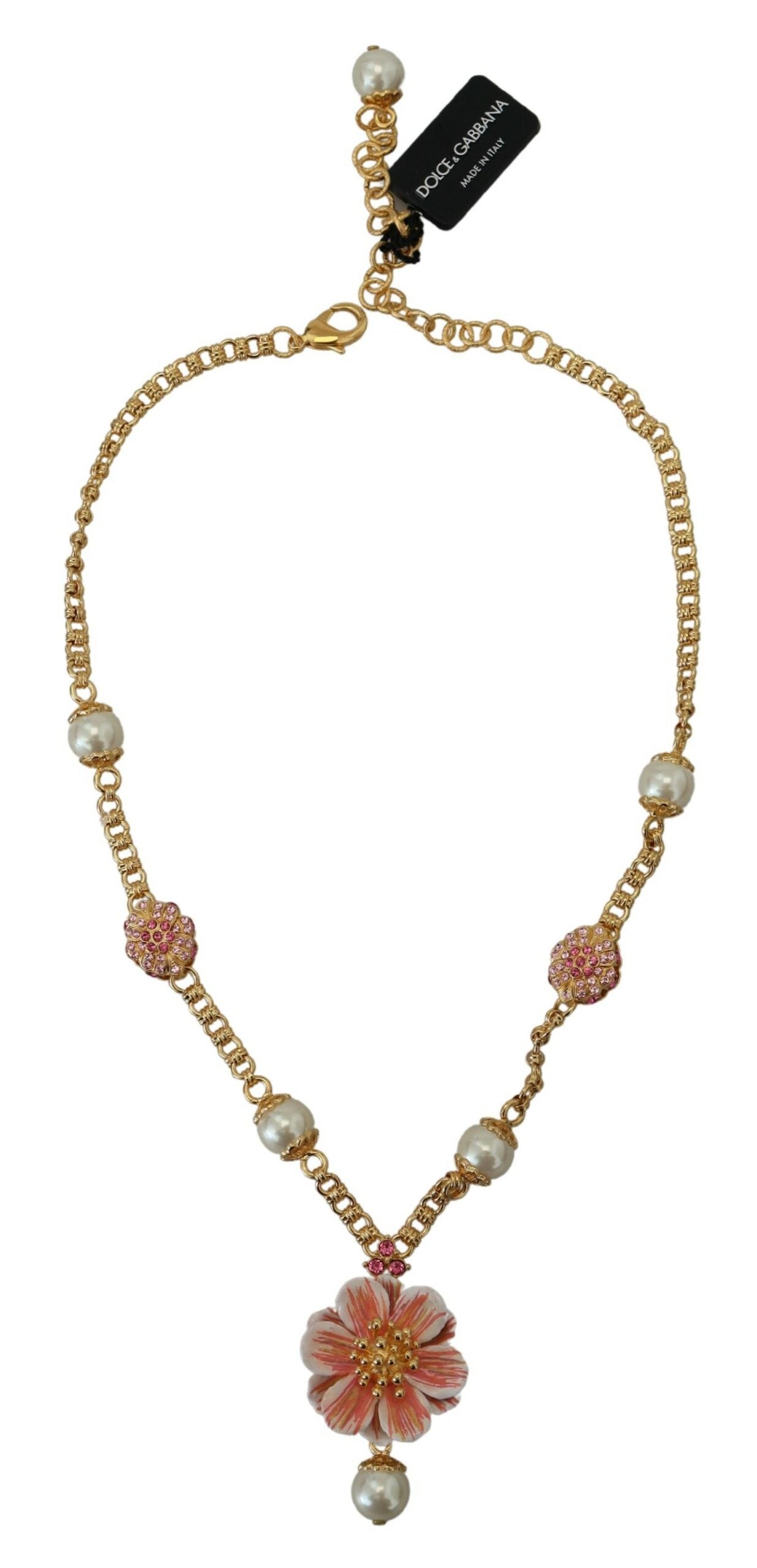 Dolce &amp; Gabbana Elegant floral statement charm necklace