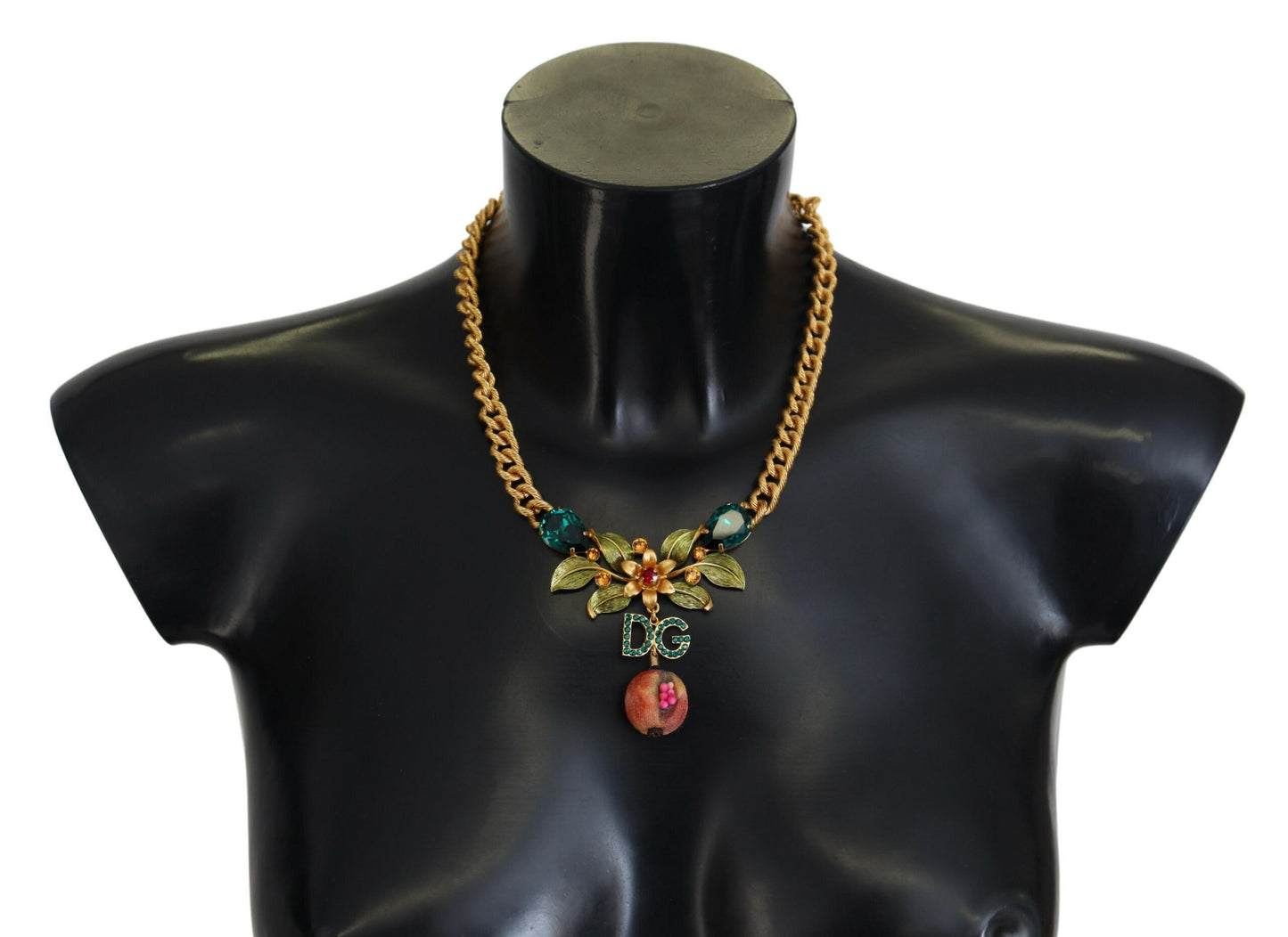 Dolce &amp; Gabbana Elegant gold-colored necklace with flowers and fruits