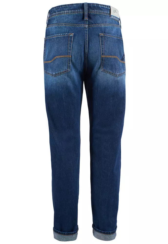 Yes Zee Blaue Baumwolle Herrenjeans