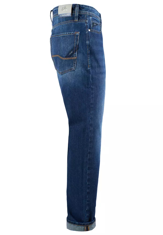 Yes Zee Blaue Baumwolle Herrenjeans