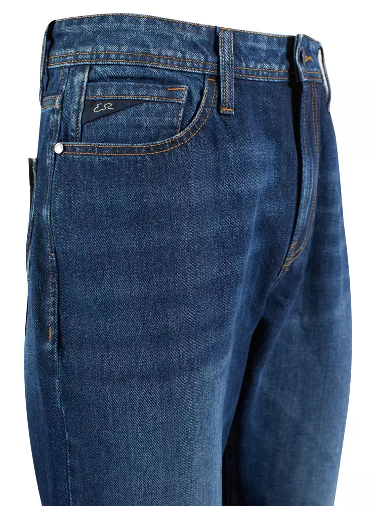 Yes Zee Blaue Baumwolle Herrenjeans