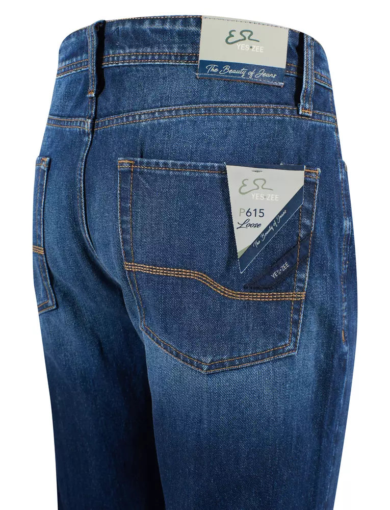 Yes Zee Blaue Baumwolle Herrenjeans