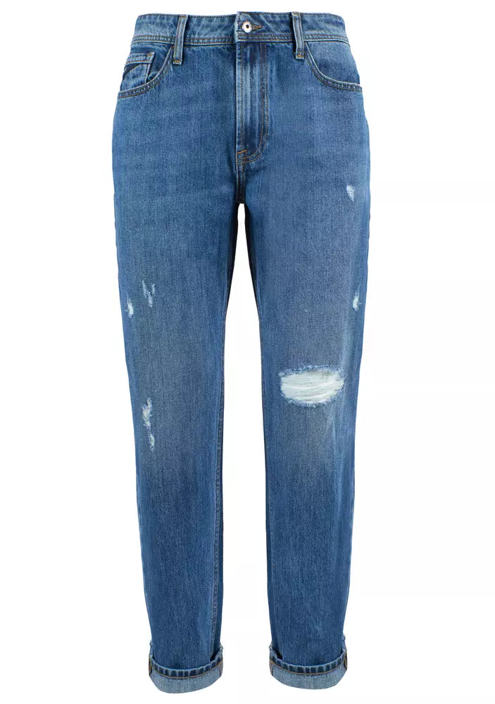 Yes Zee Blaue Baumwolle Herrenjeans