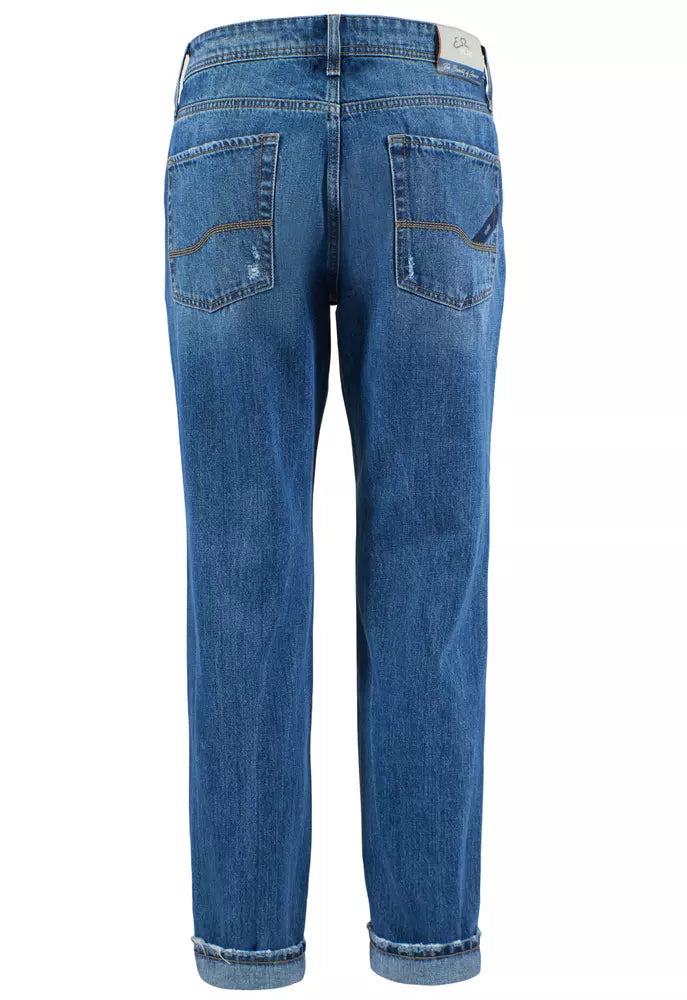 Yes Zee Blaue Baumwolle Herrenjeans