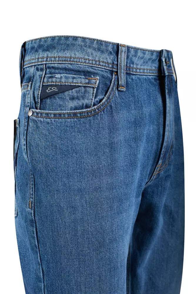 Yes Zee Blaue Baumwolle Herrenjeans