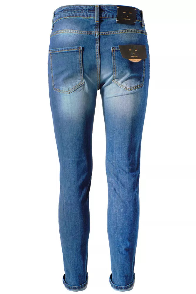 Yes Zee Slim-Fit-Jeans aus blauer Baumwolle für Männer