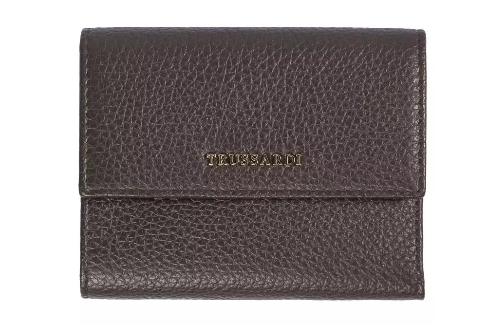 Trussardi Braunes Leder Portemonnaie für Frauen