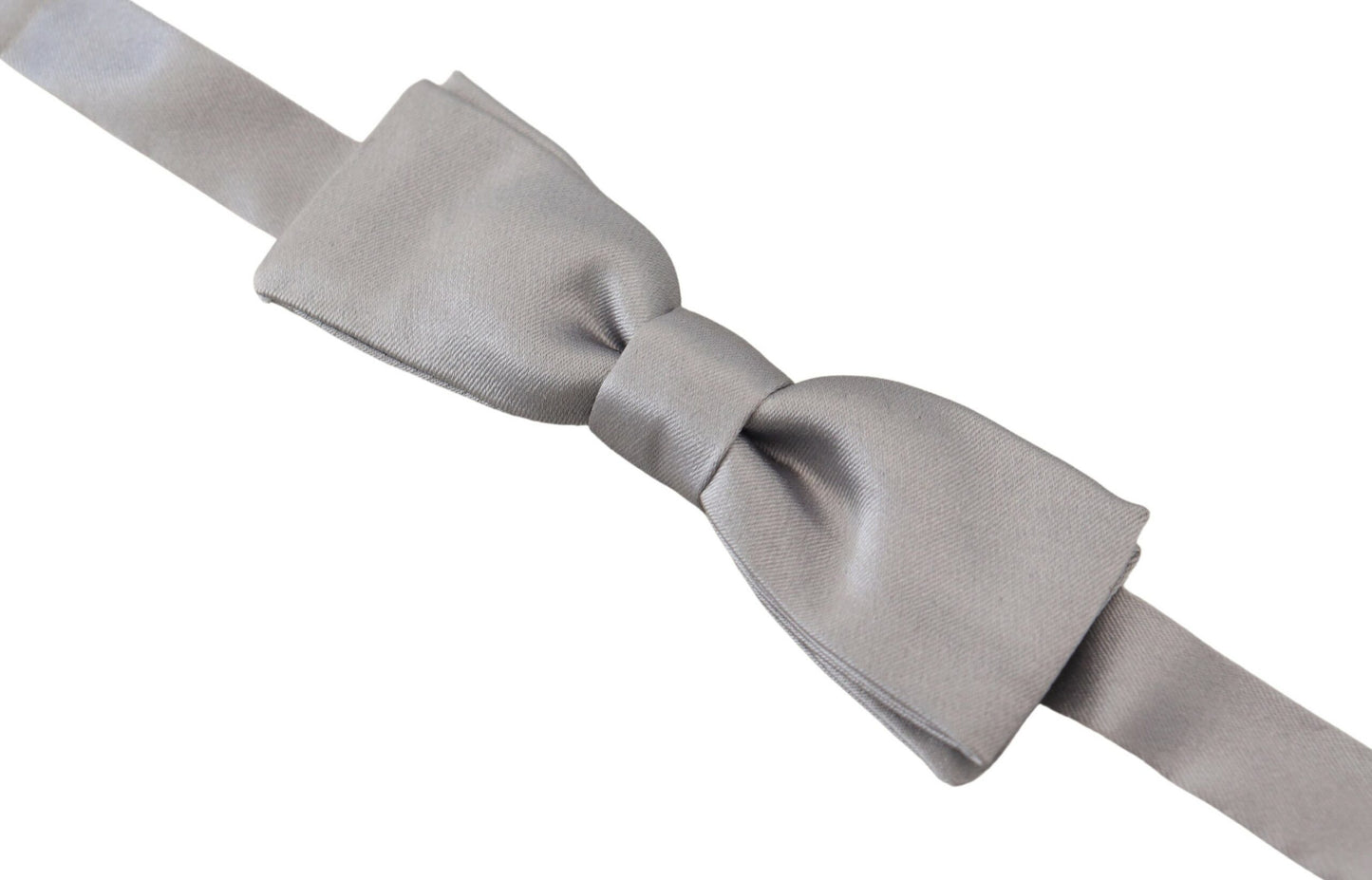 Dolce &amp; Gabbana Elegant Gray Silk Bow Tie