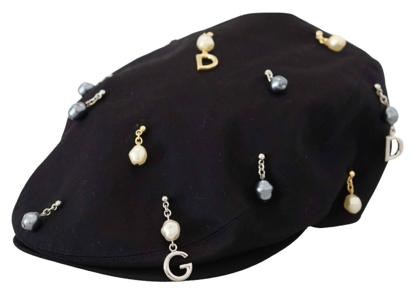 Dolce &amp; Gabbana Elegant Newsboy -hattu mustaa puuvillaa