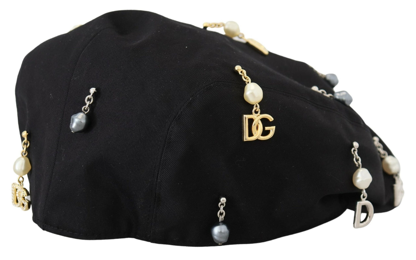 Dolce &amp; Gabbana Elegant Newsboy -hattu mustaa puuvillaa