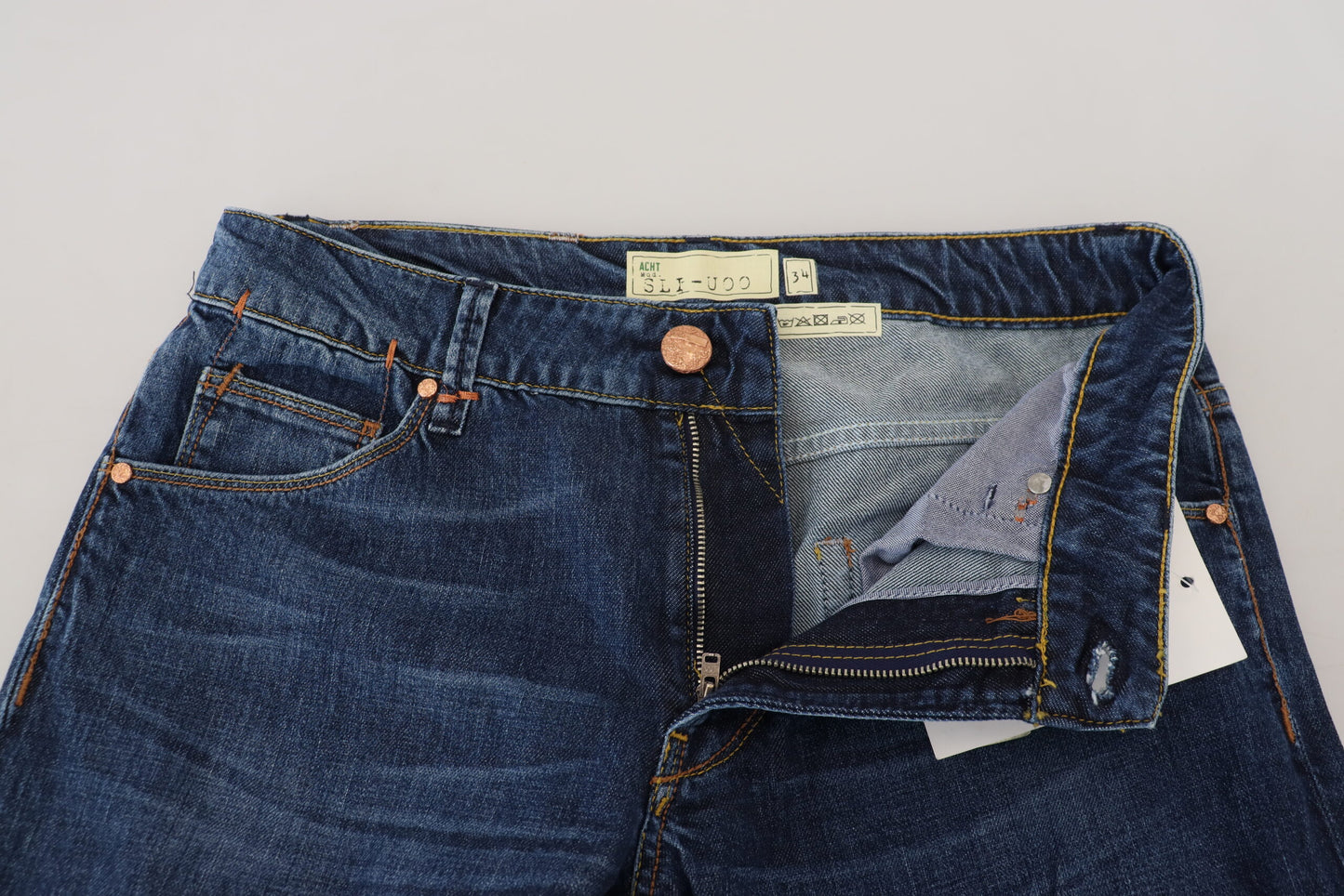 Eight Exquisite Tapered Italian Denim in Blue