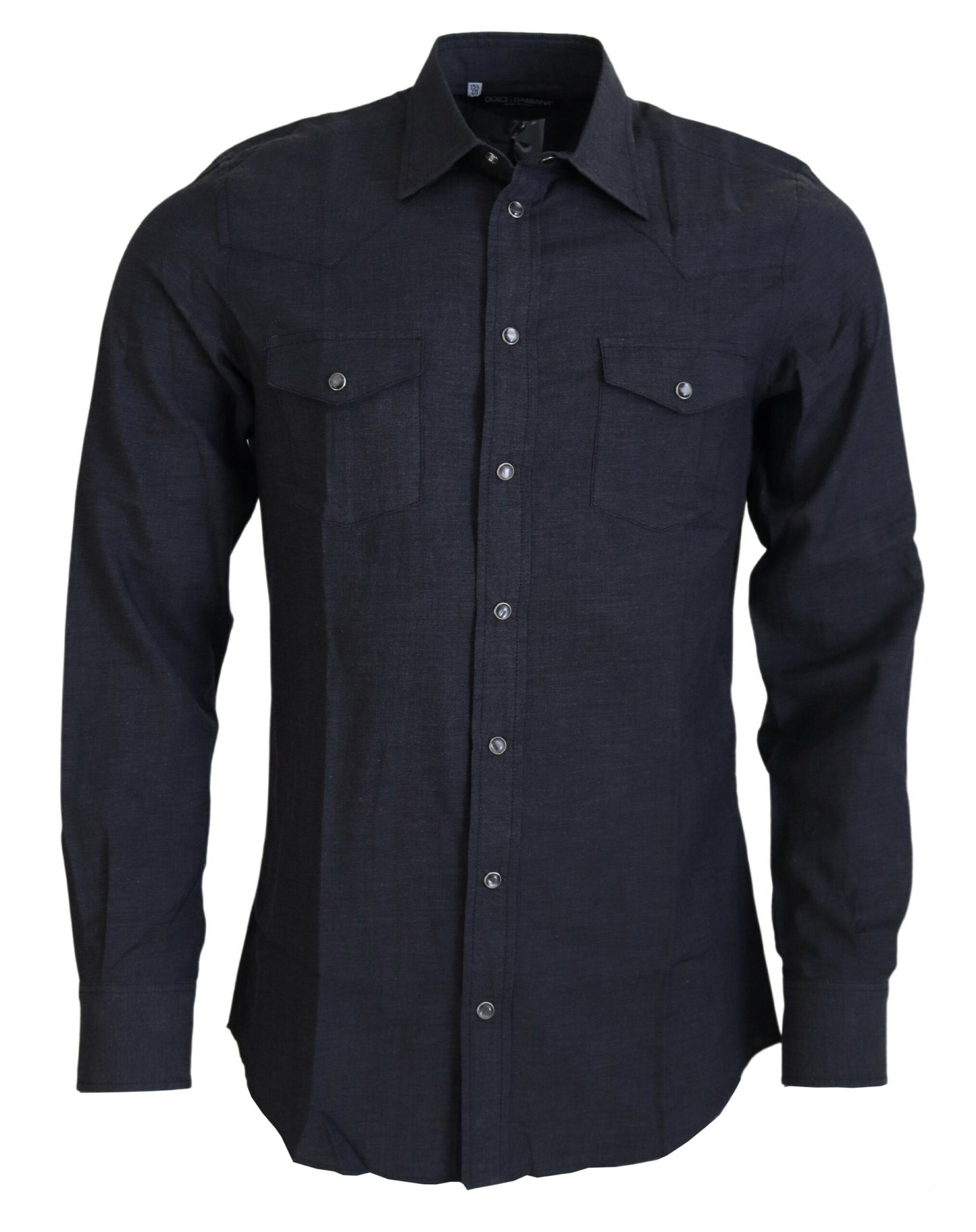 Dolce &amp; Gabbana Elegant grey cotton collar shirt