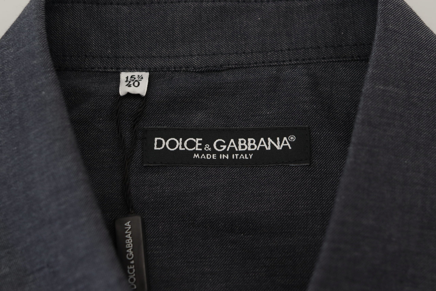 Dolce &amp; Gabbana Elegant grey cotton collar shirt