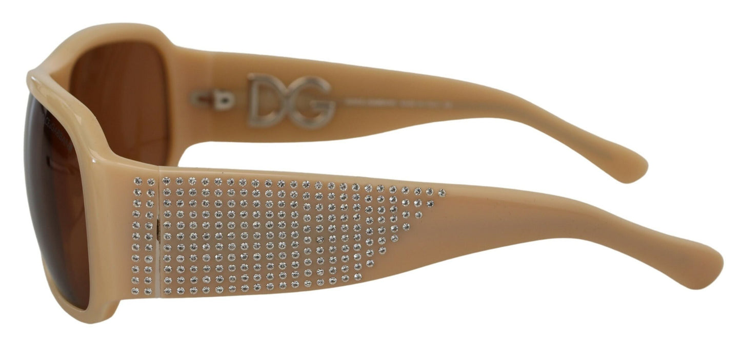 Dolce & Gabbana Elegante cremefarbene Swarovski-Sonnenbrille