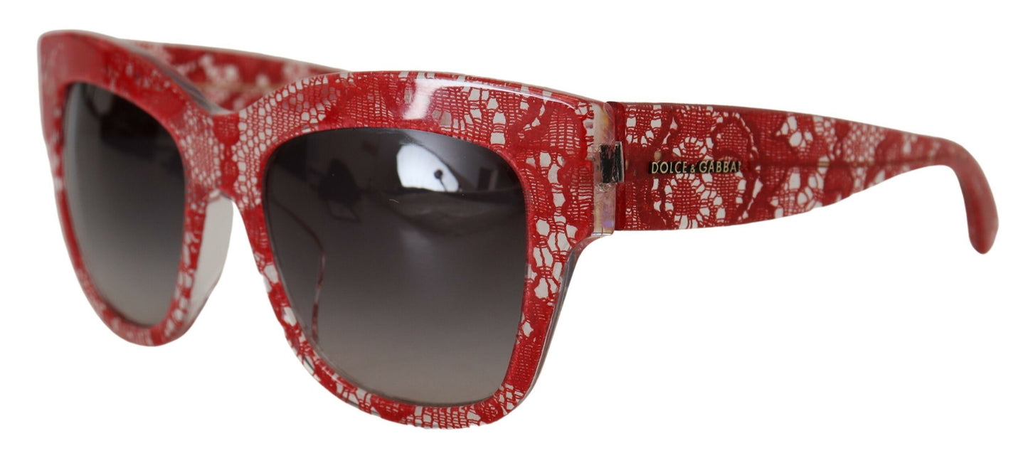 Dolce &amp; Gabbana Elegant red sunglasses with lace detail