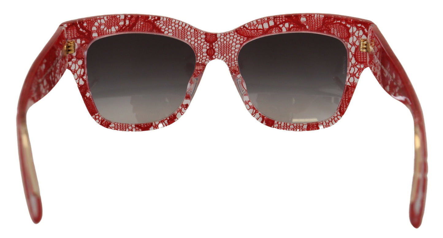 Dolce &amp; Gabbana Elegant red sunglasses with lace detail