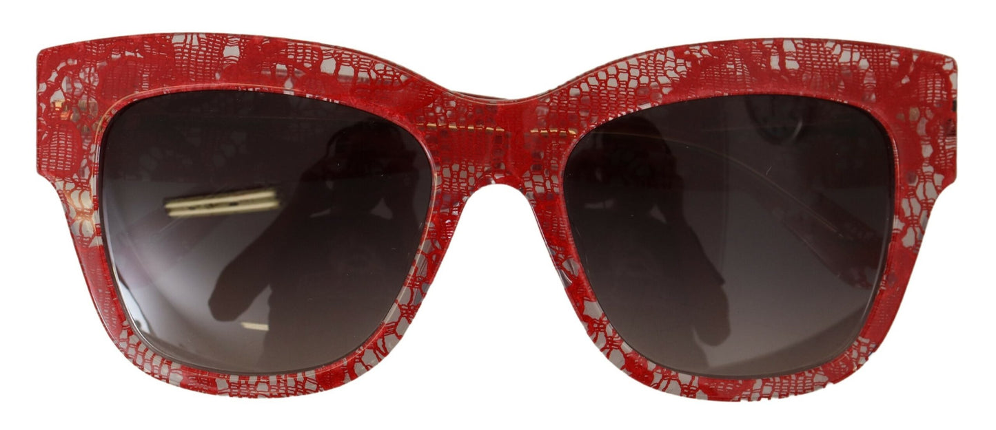 Dolce &amp; Gabbana Elegant red sunglasses with lace detail