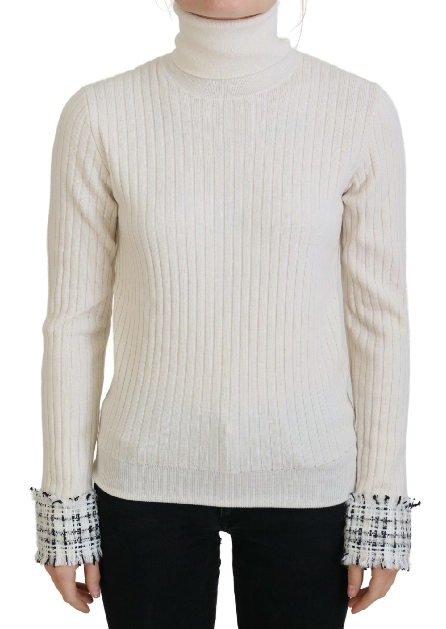 Dolce &amp; Gabbana ivory wool-blend turtleneck sweater