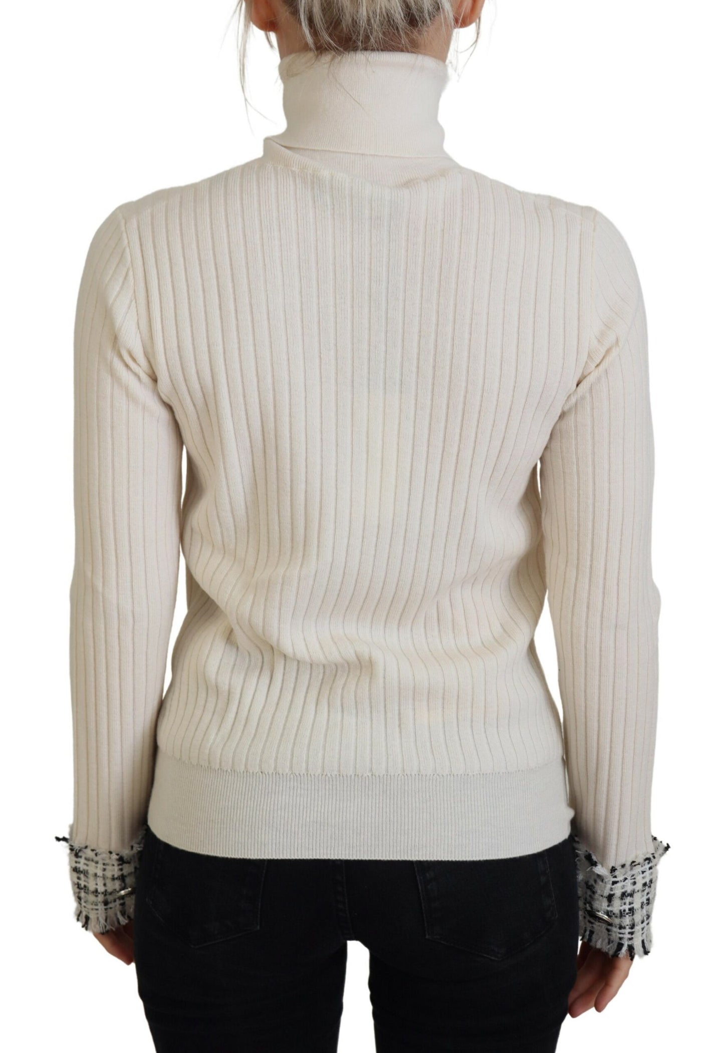 Dolce &amp; Gabbana ivory wool-blend turtleneck sweater