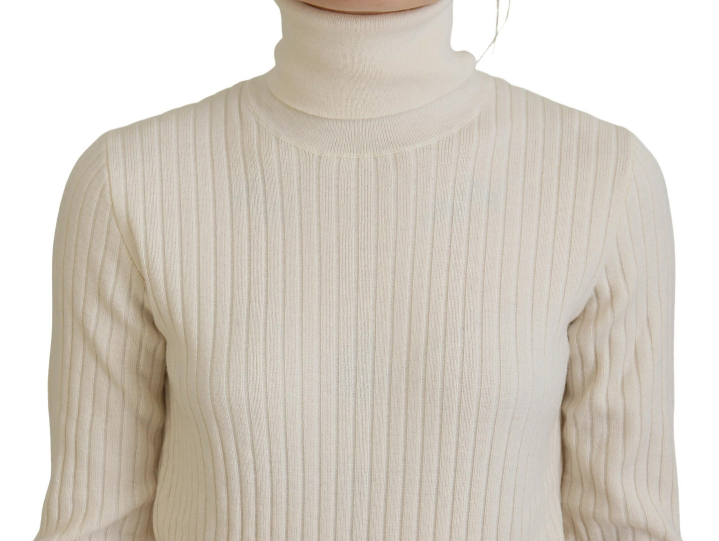 Dolce &amp; Gabbana ivory wool-blend turtleneck sweater