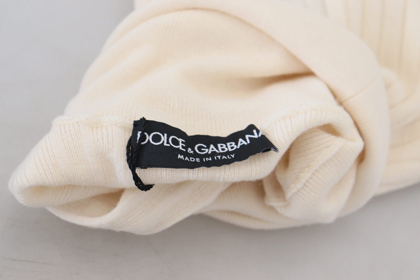 Dolce &amp; Gabbana ivory wool-blend turtleneck sweater