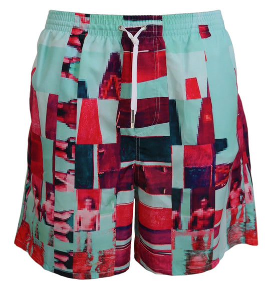 Dsquared² Multicolor Bedruckte Badeshorts Boxer