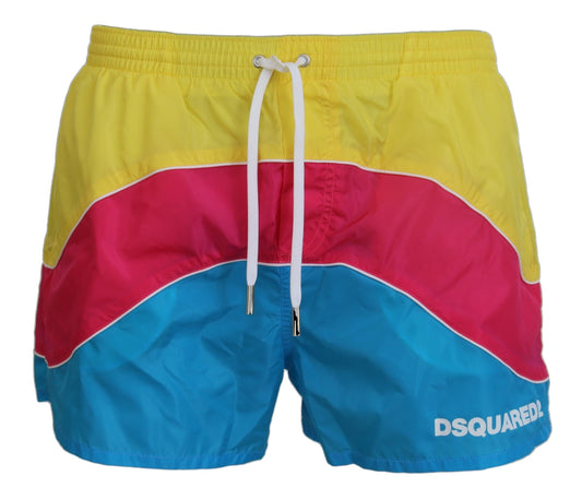 Dsquared² Exklusive Multicolor Badeshorts Boxer