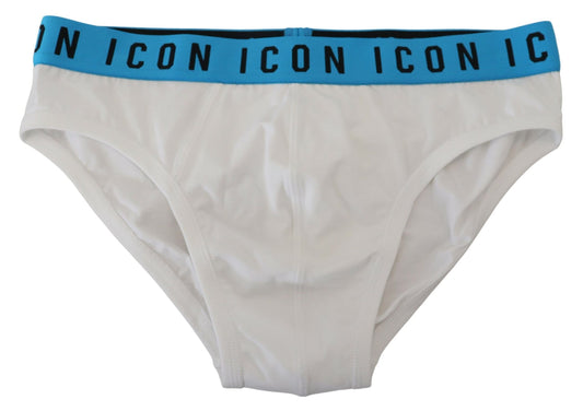 Dsquared² Elegant white cotton stretch briefs