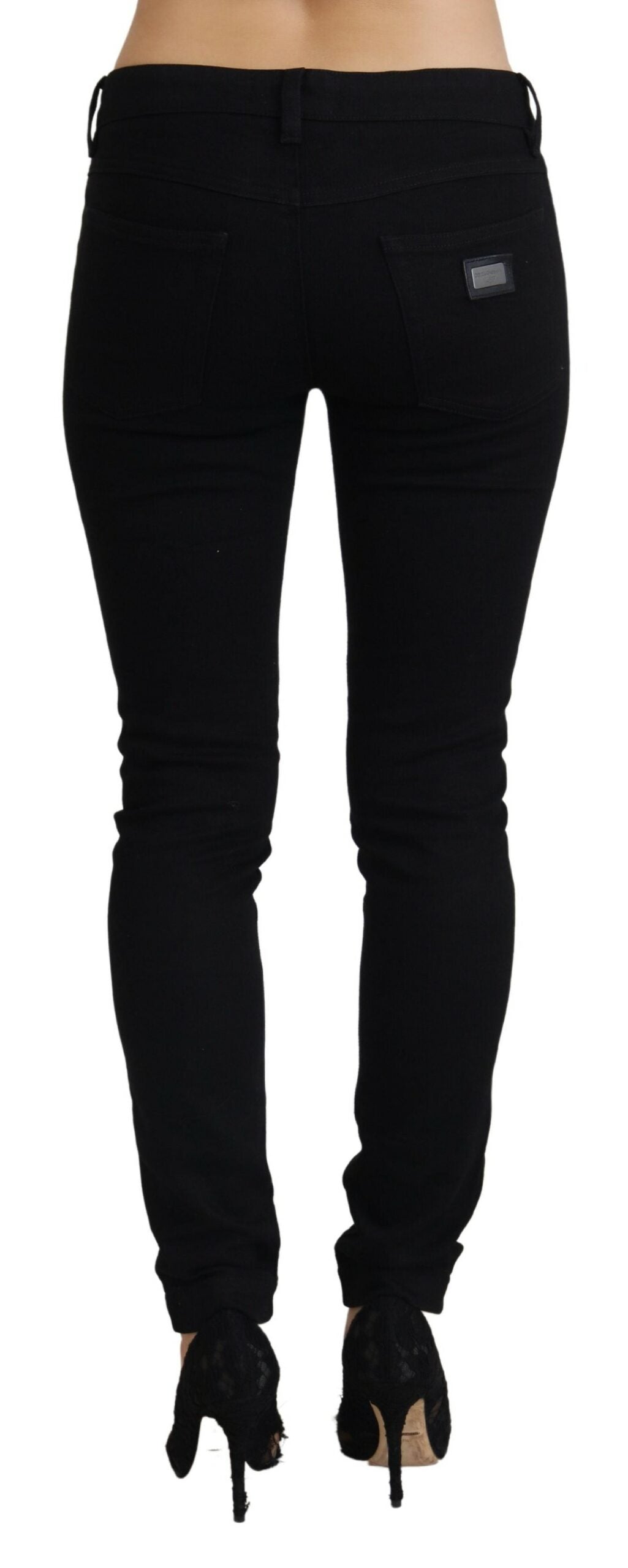 Dolce &amp; Gabbana Elegant Black Slim Fit Denim-mestariteos