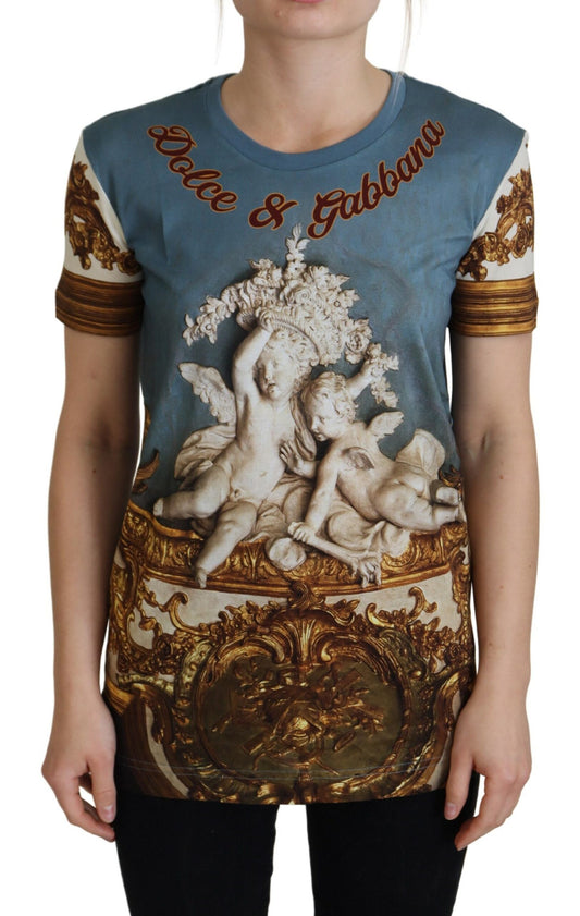 Dolce &amp; Gabbana Chic Angel Print Casual Cotton T-paita