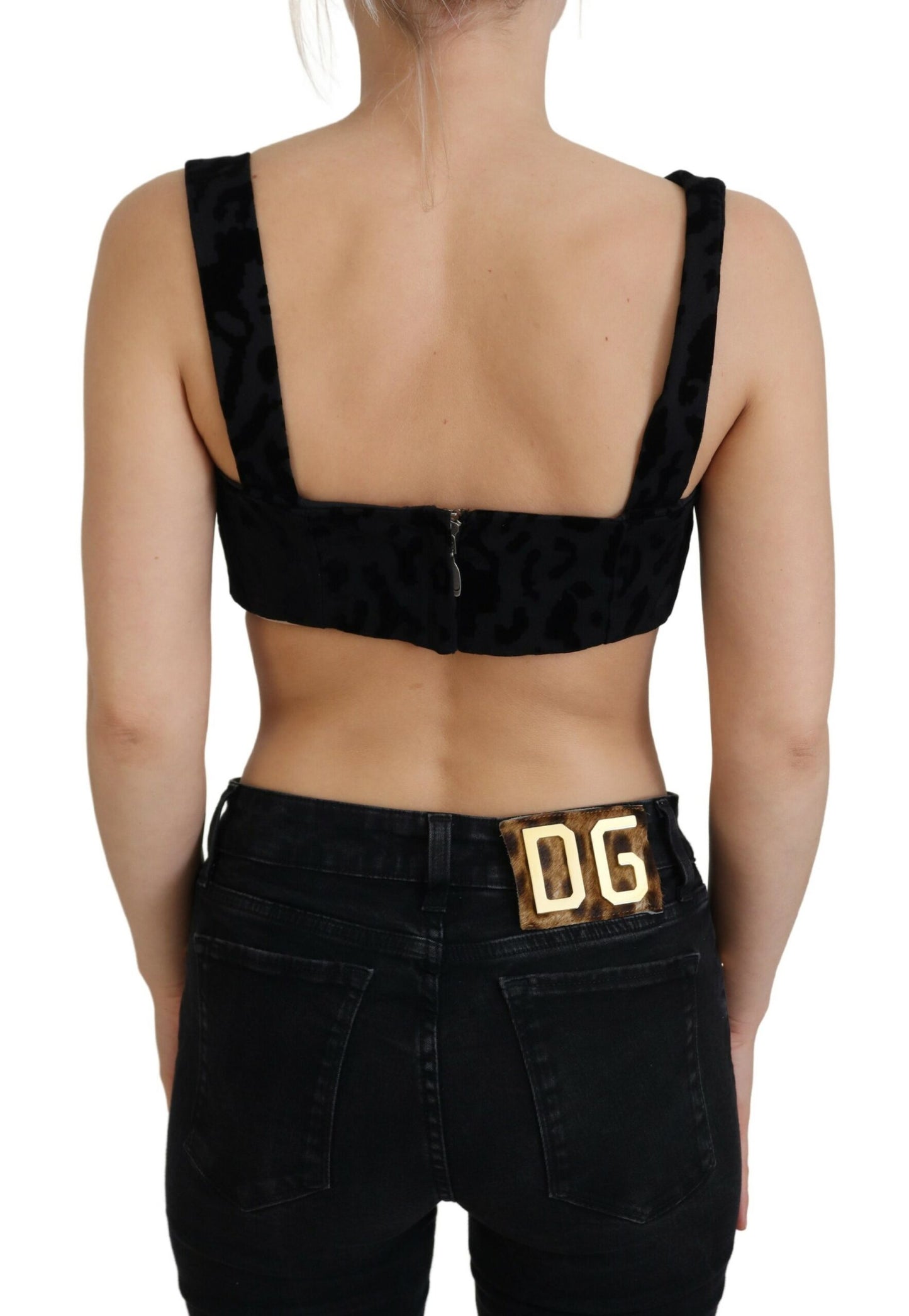 Dolce &amp; Gabbana Elegant Black Cotton Blend Bustier Corset Top