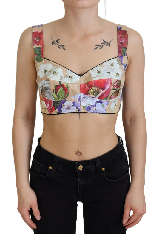 Dolce &amp; Gabbana kukkakuvioinen bustier crop toppi