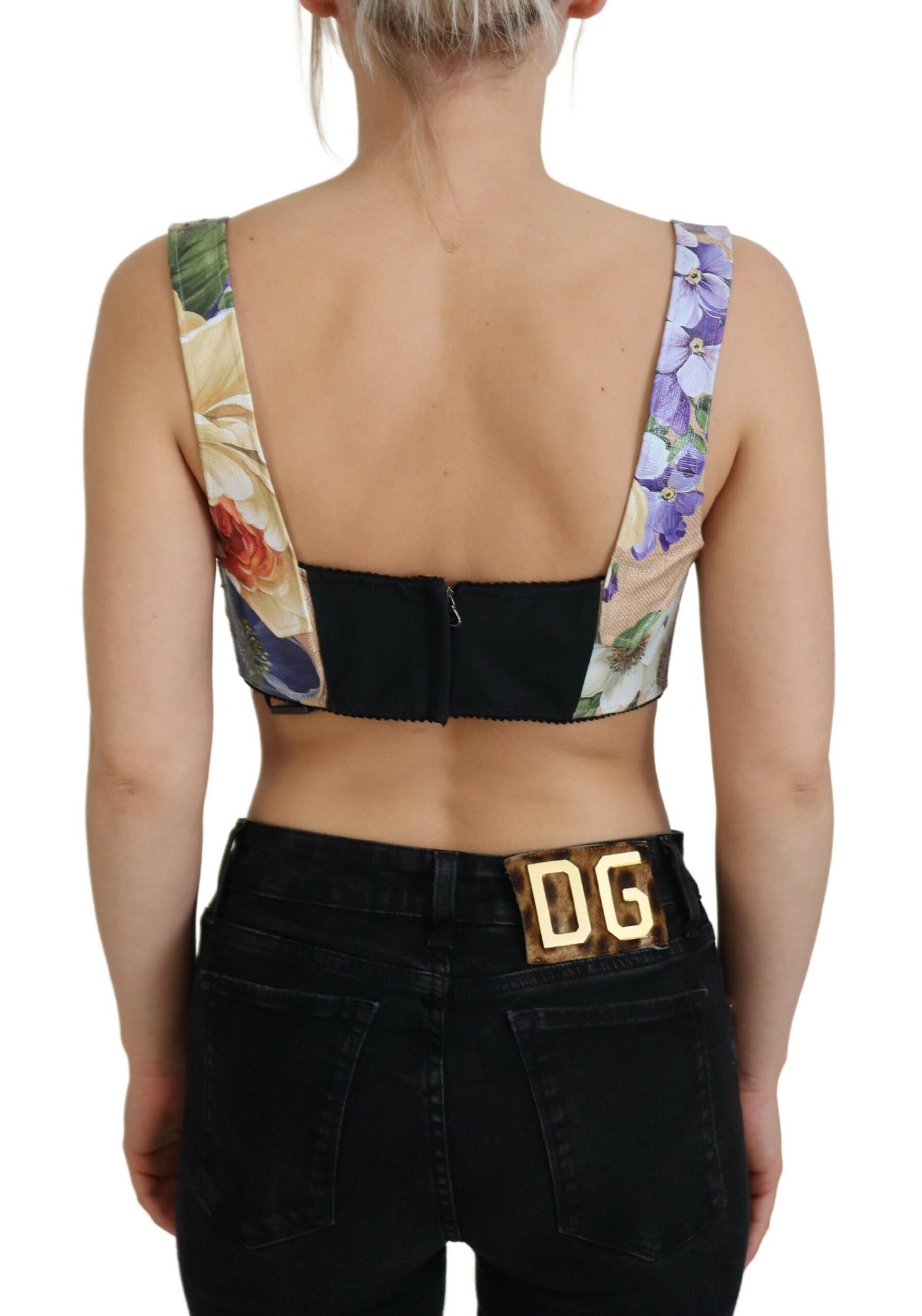 Dolce &amp; Gabbana kukkakuvioinen bustier crop toppi