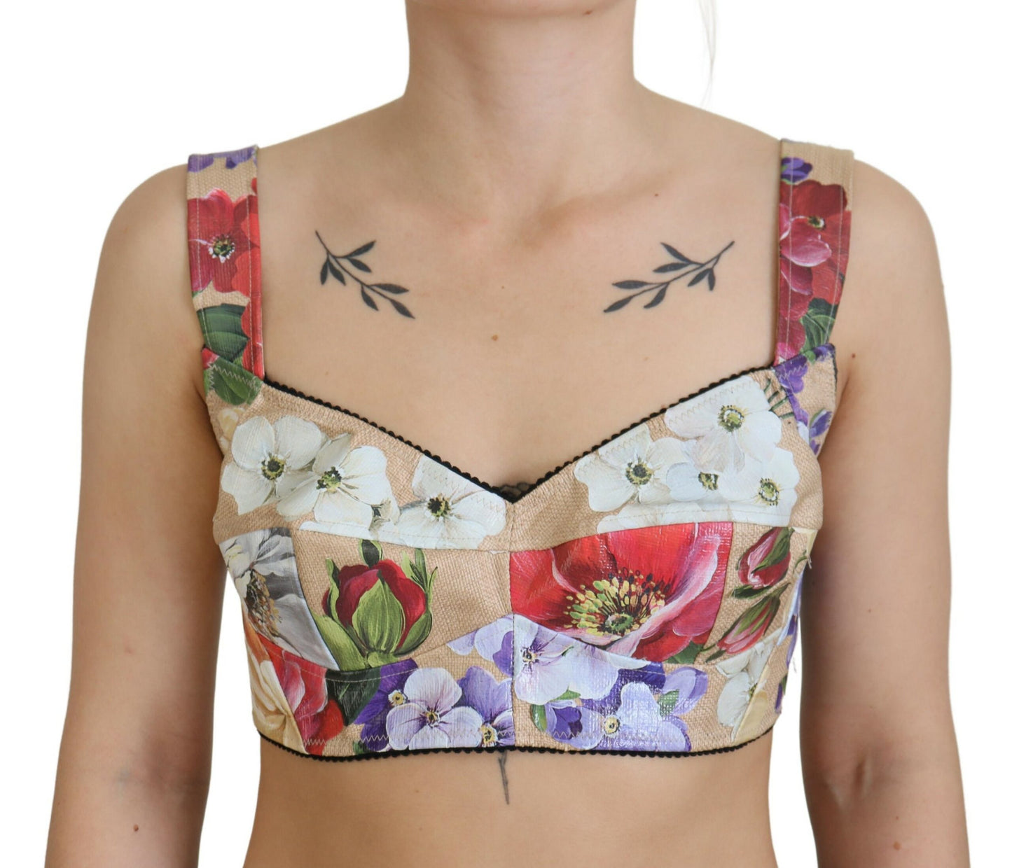 Dolce &amp; Gabbana kukkakuvioinen bustier crop toppi