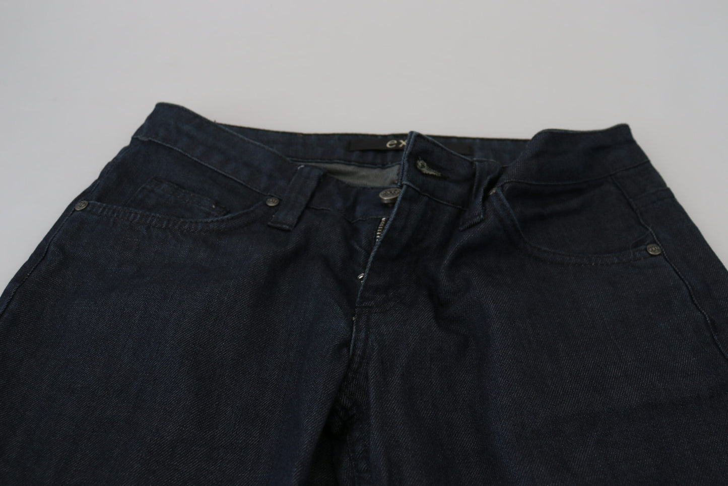 Exte Chic dark blue jeans with low waist and straight cut