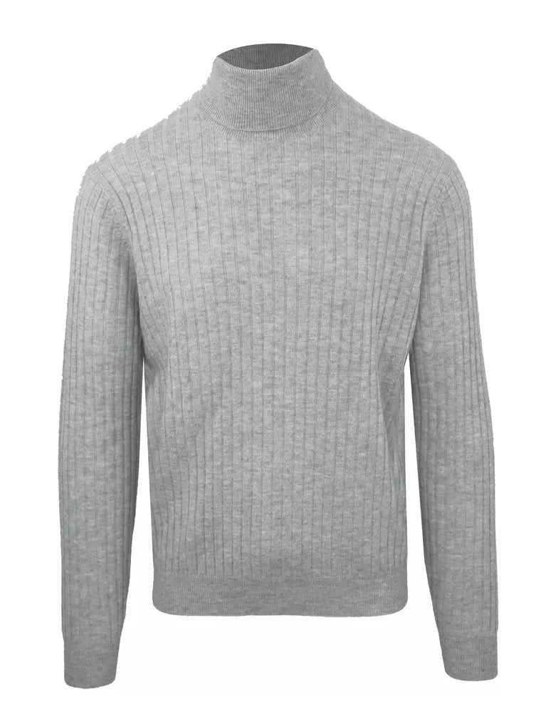 Malo Elegant turtleneck sweater made of grey cashmere blend